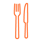 Fork and knife icon to illustrate the dietary recommandations from microbiome test report
