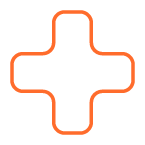 Health cross icon to illustrate the microbiome health score used as a global indicator of gut flora health