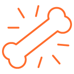 Strong bone icon to show the importance of vitamin D in bone health and daily needs identified in Biron's nutrigenomic test
