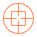 Target icon to illustrate the precision of PGx testing to tailor better medication choices, prevent trial-and-error cycle and lower side effects