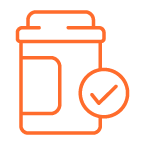Pill container icon for probiotics and prebiotics that might be recommended following a micriobiome test